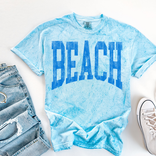 Beach Varsity Blue Summer DTF Transfers