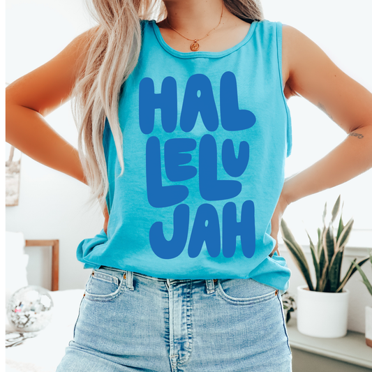 Hallelujah Blue Faith DTF Transfer