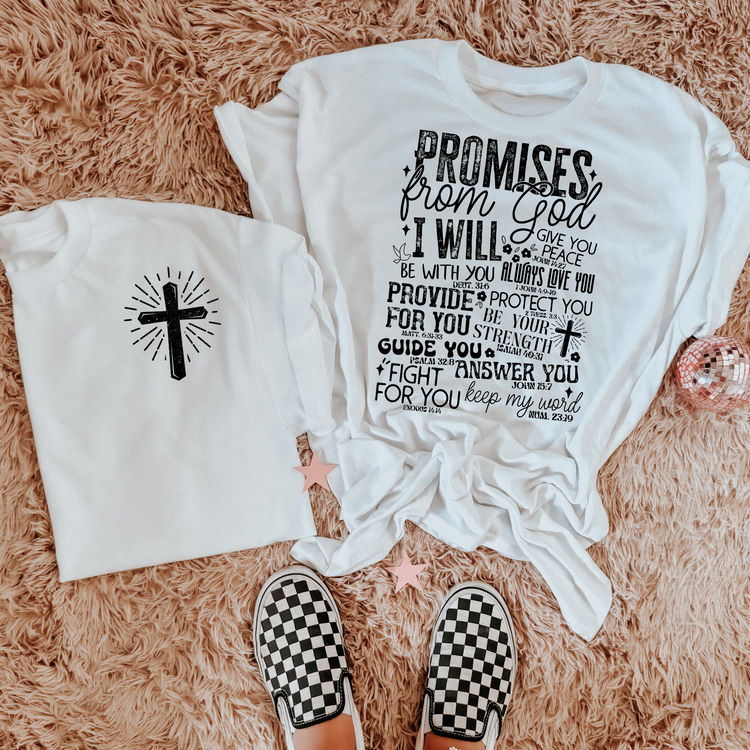 Promises From God Black Text (POCKET + BACK INCLUDED) DTF Transfer