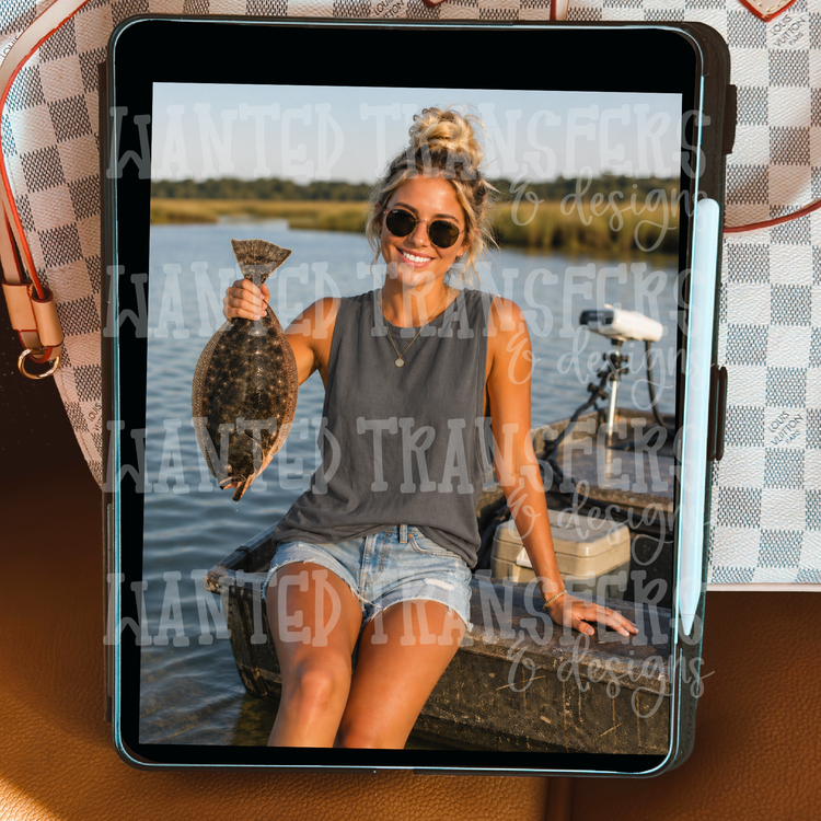 Pepper Comfort Colors Tank C9360 Southern Flounder Fishing Scene - Pepper - Tank Top Mockup (Copy) (Copy) (Copy) (Copy)