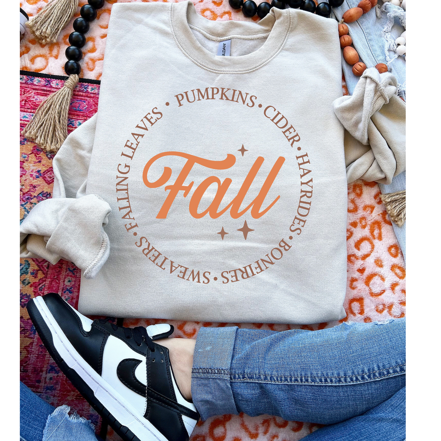 Fall Bonfires, Sweaters, & Falling Leaves DTF Transfer