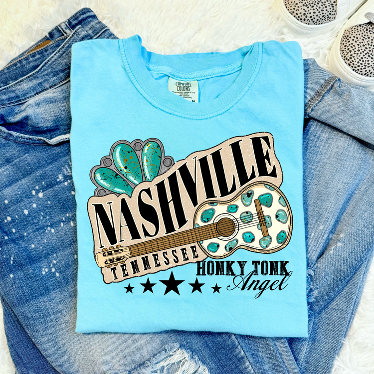 Nashville TN Honky Tonk Angel Western DTF Transfer