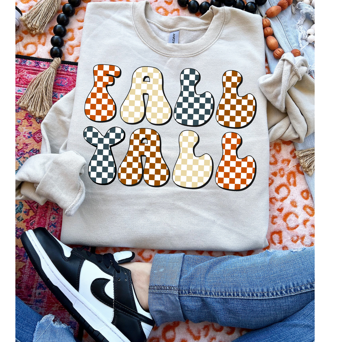 Fall Yall Checkered DTF Transfer