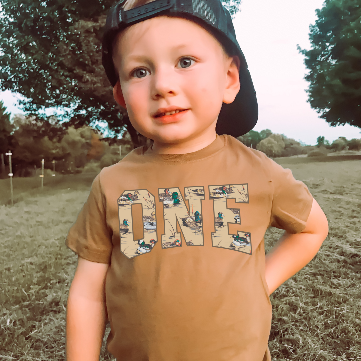 Duck Hunting Camo One First Birthday DTF Transfer