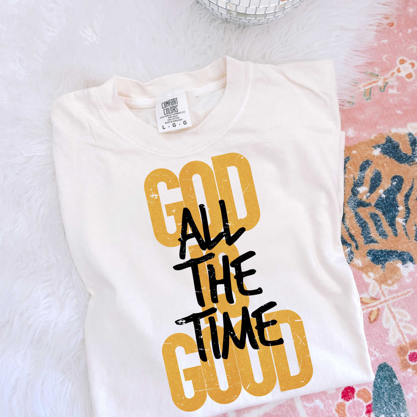 God is Good All the Time Orange DTF Transfer