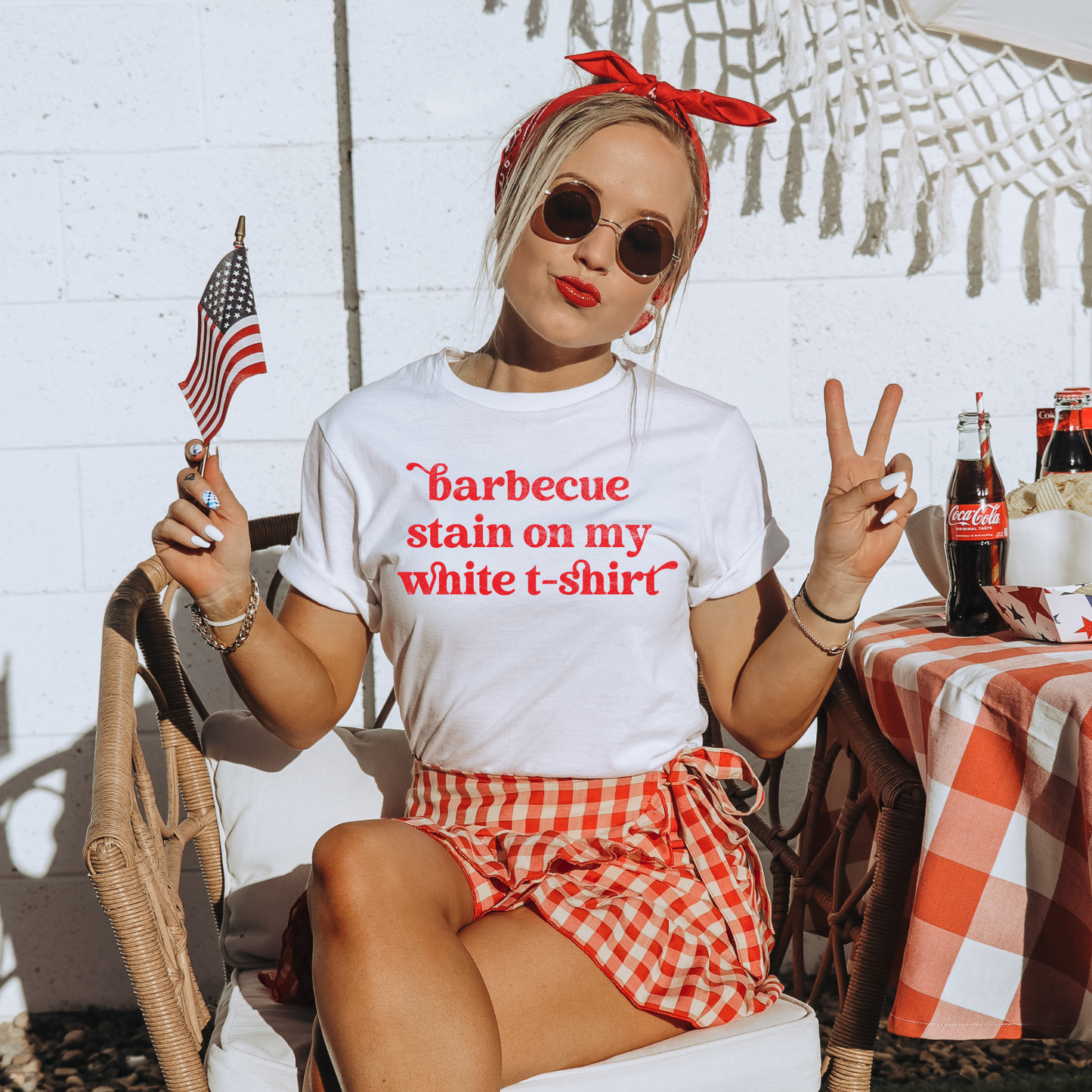 BBQ Stain on my White Tshirt 4th of July DTF Transfer