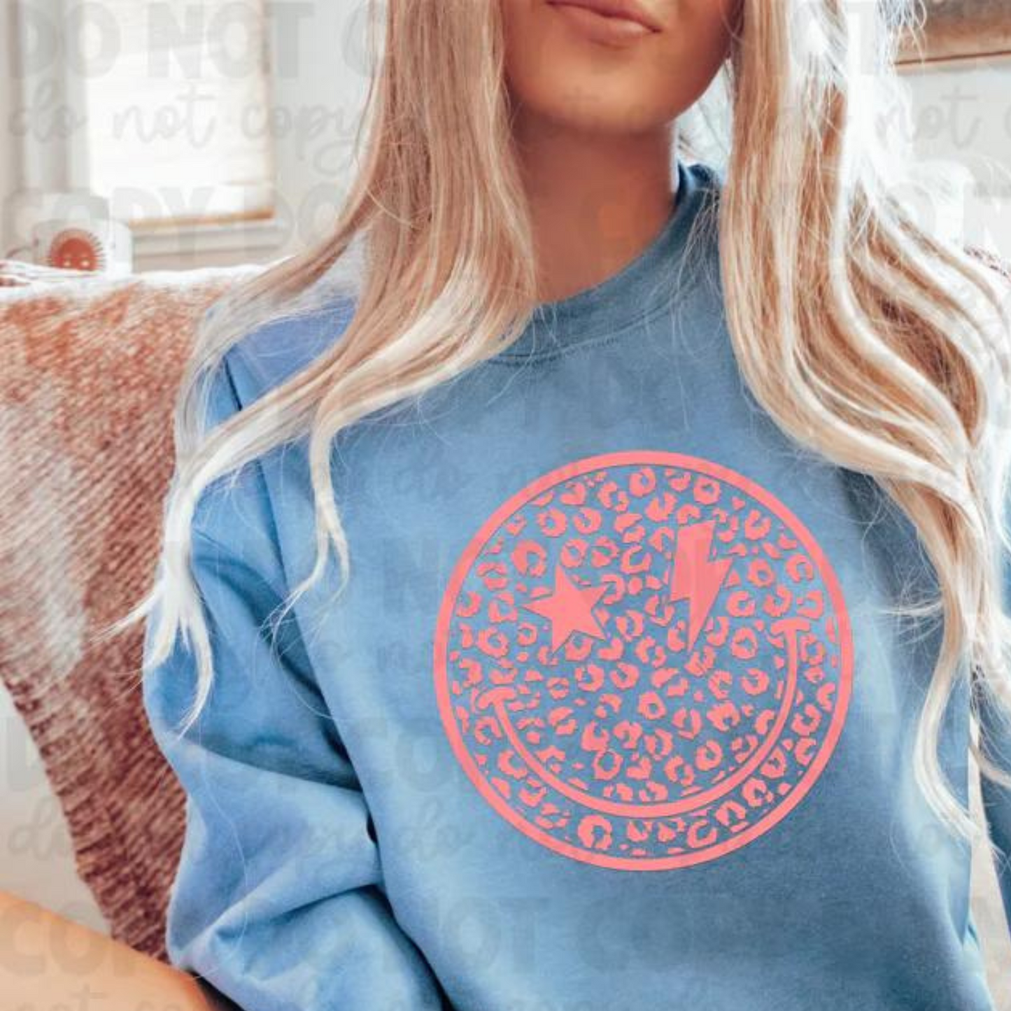 Coral Leopard Happy Face