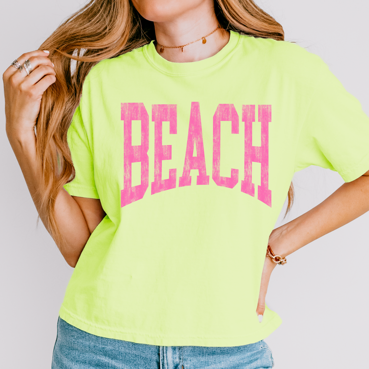 Beach Pink Varsity Summer PNG Digital Download