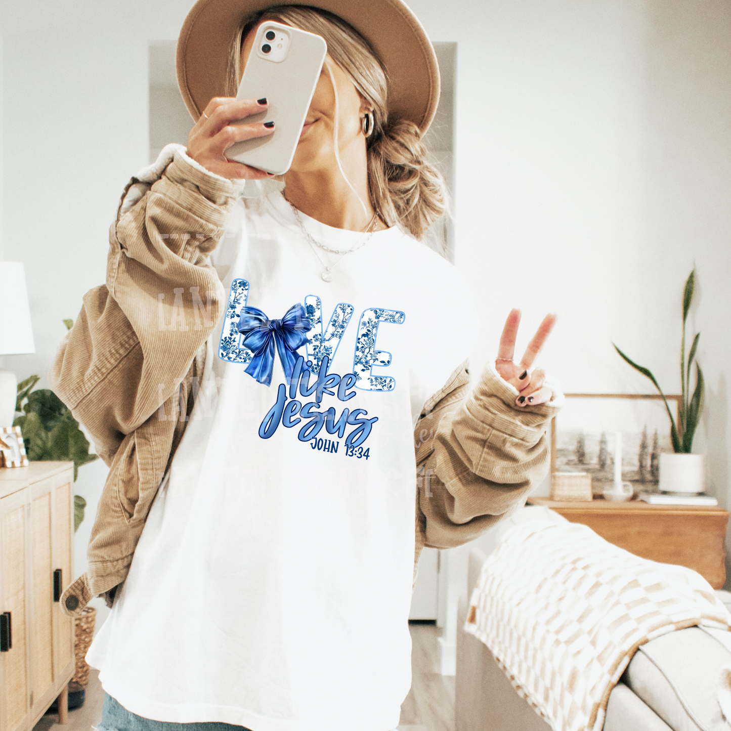 Love Like Jesus Floral Blue Exclusive Sublimation Transfer
