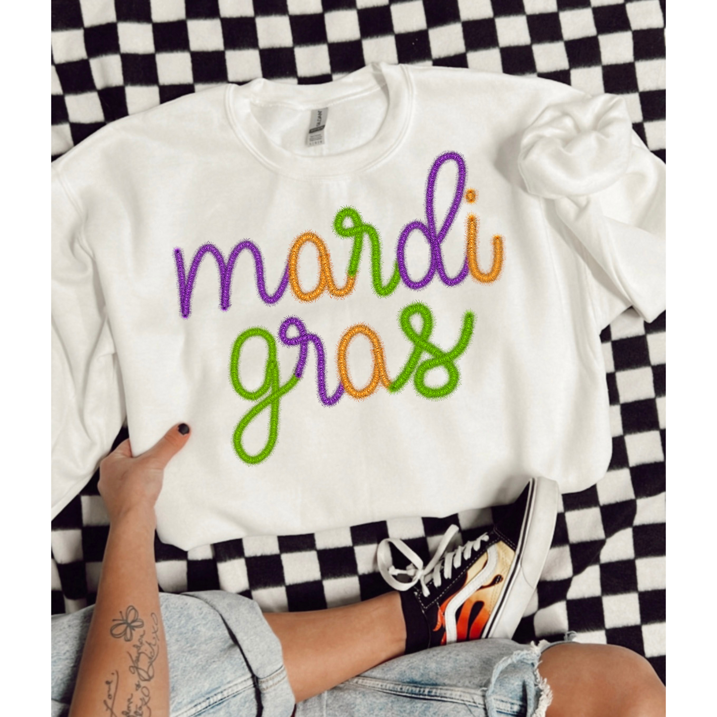 Faux Tinsel Mardi Gras DTF Transfer