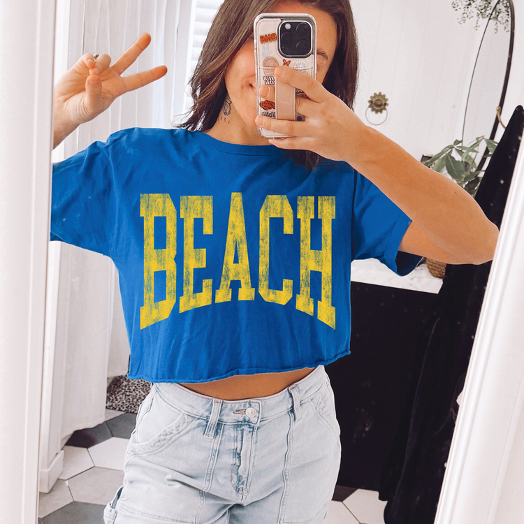 Beach Yellow Varsity Summer PNG Digital Download