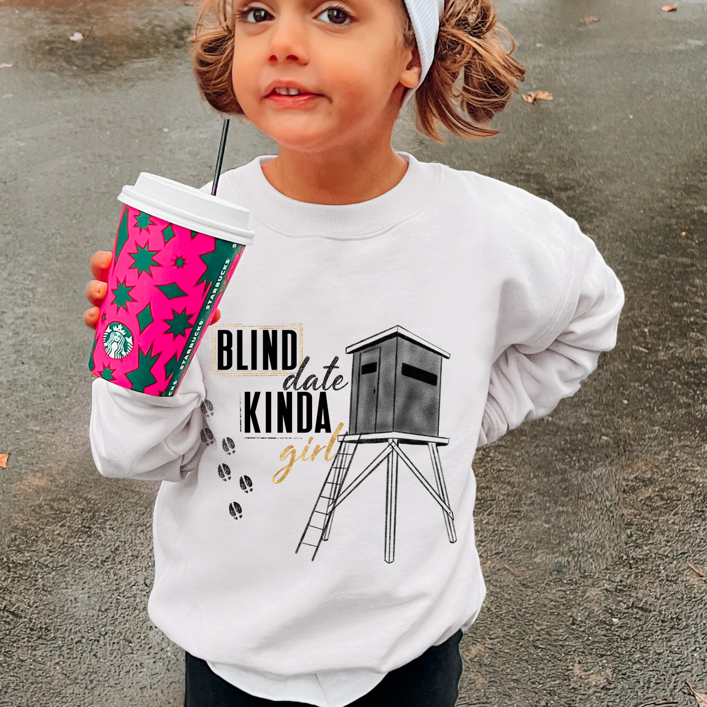 Blind Date Kinda Girl Hunting Toddler/Youth Film Screen Print Transfer