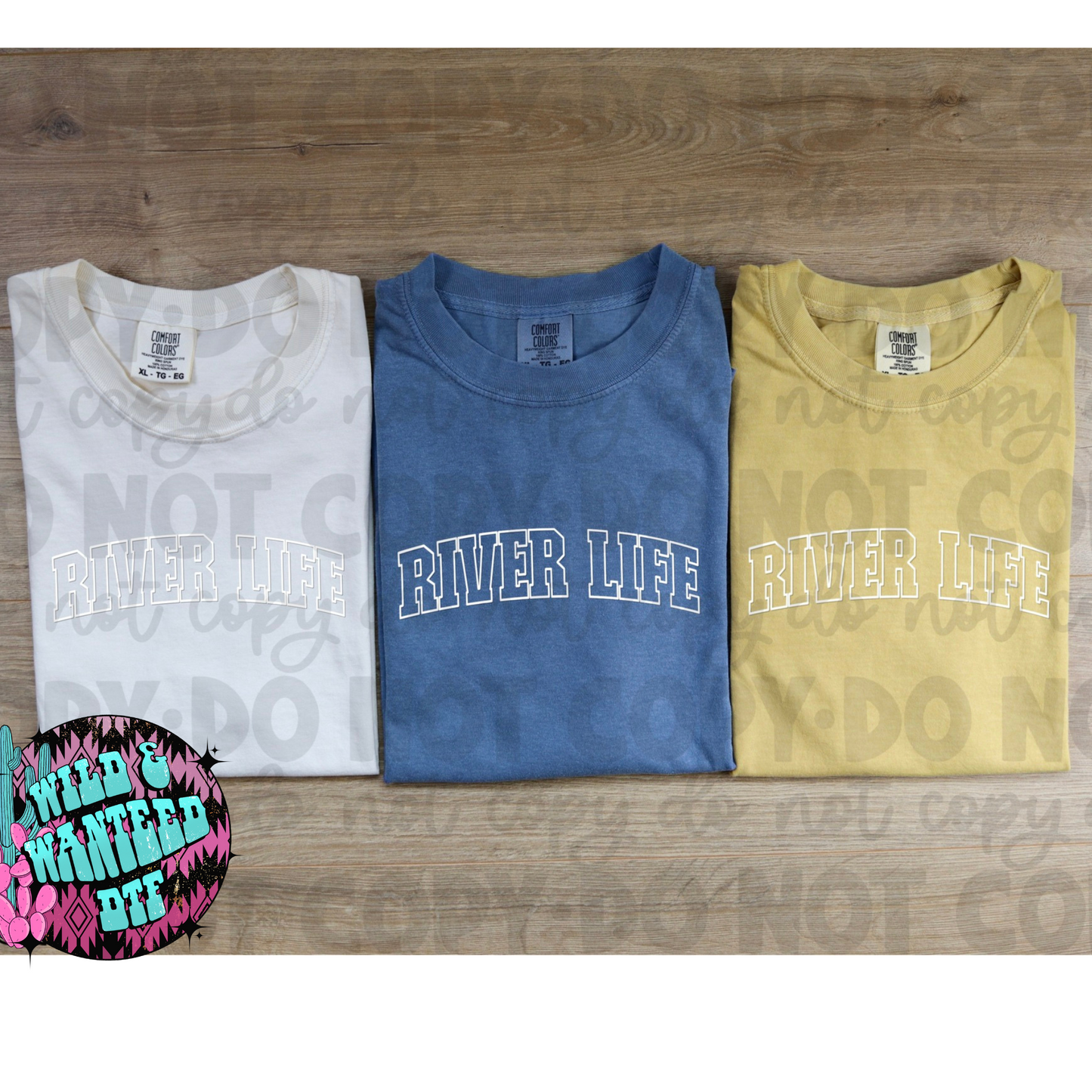 White River Life Outline Puff Print Transfer