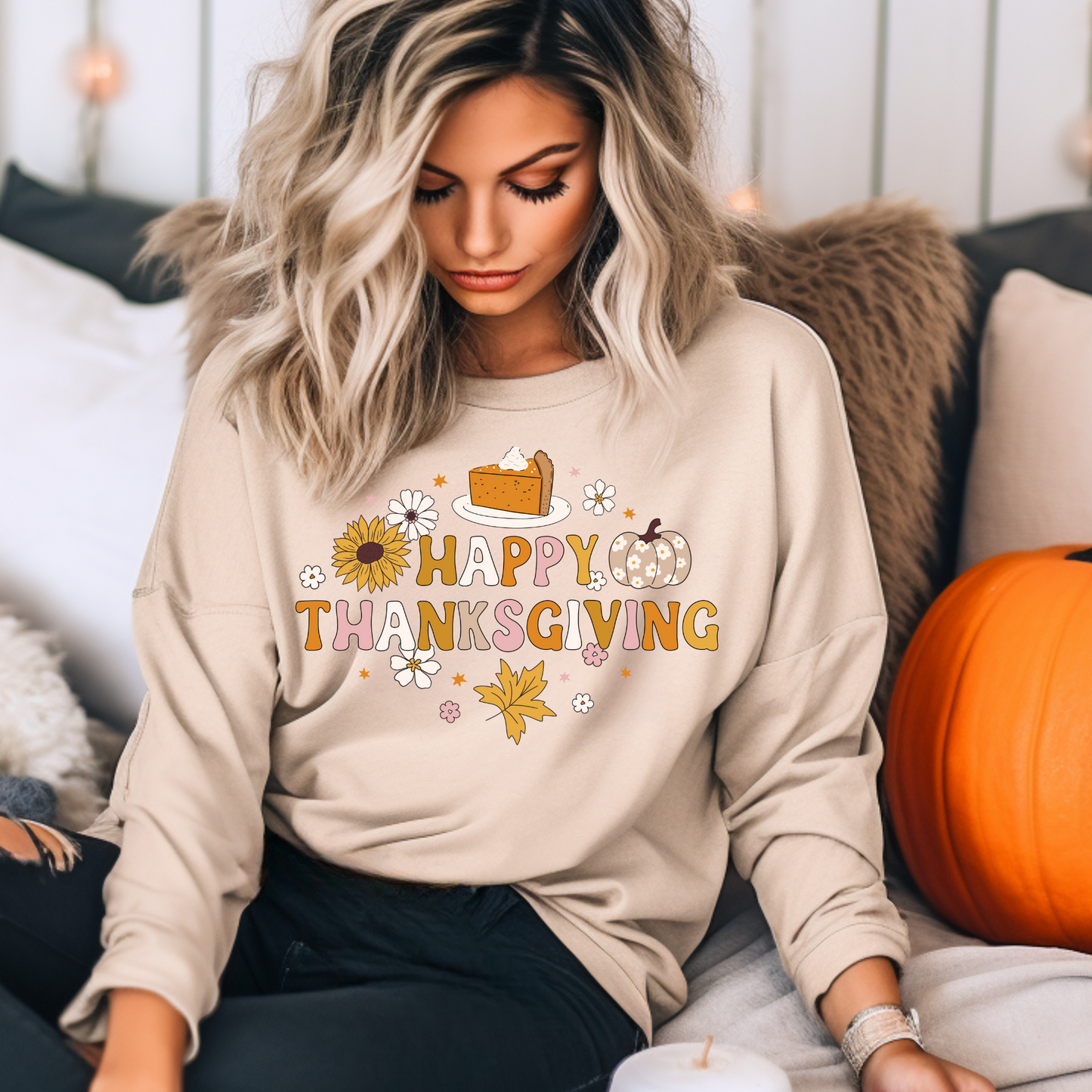 Retro Happy Thanksgiving DTF Transfer