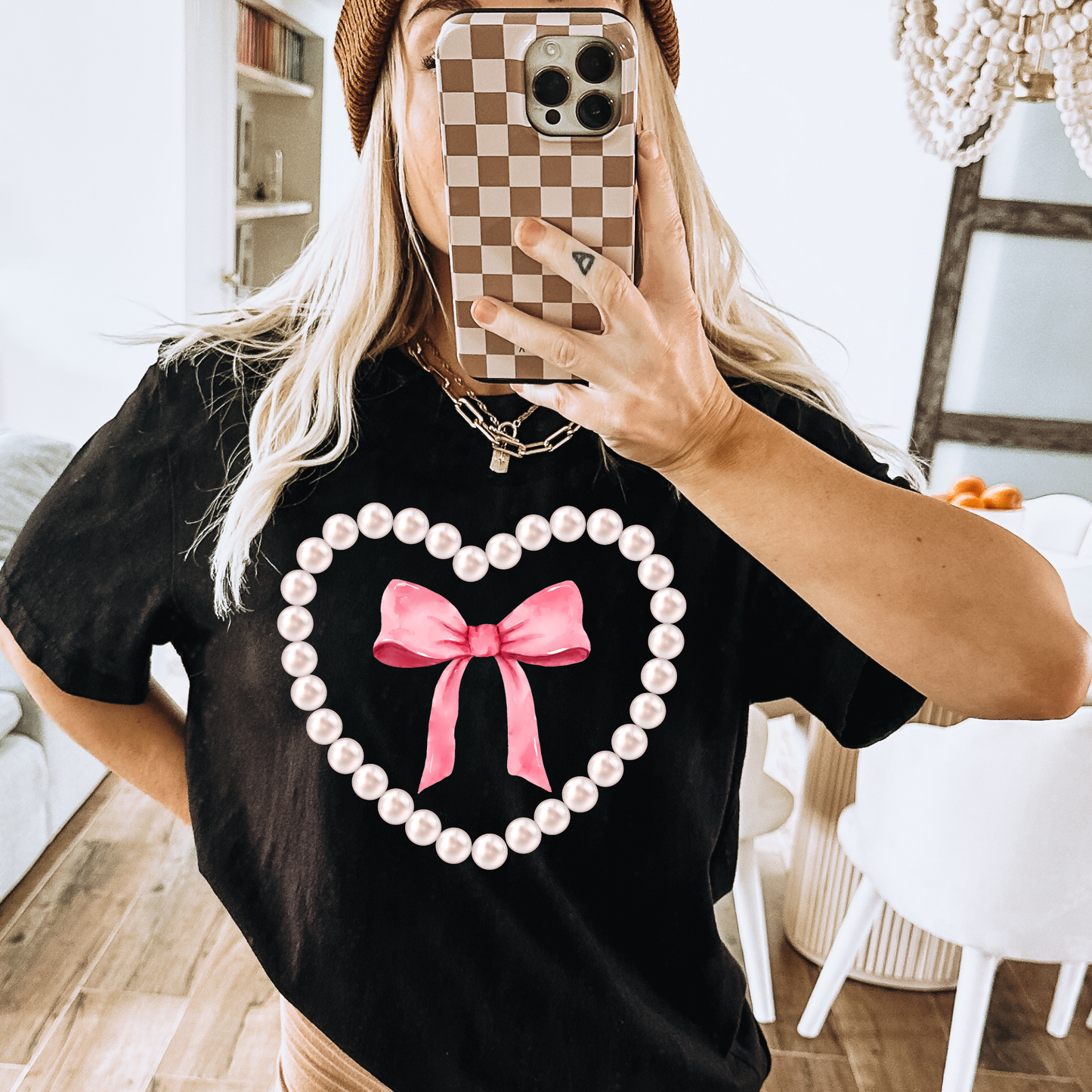 Pearl Heart Coquette DTF Transfer