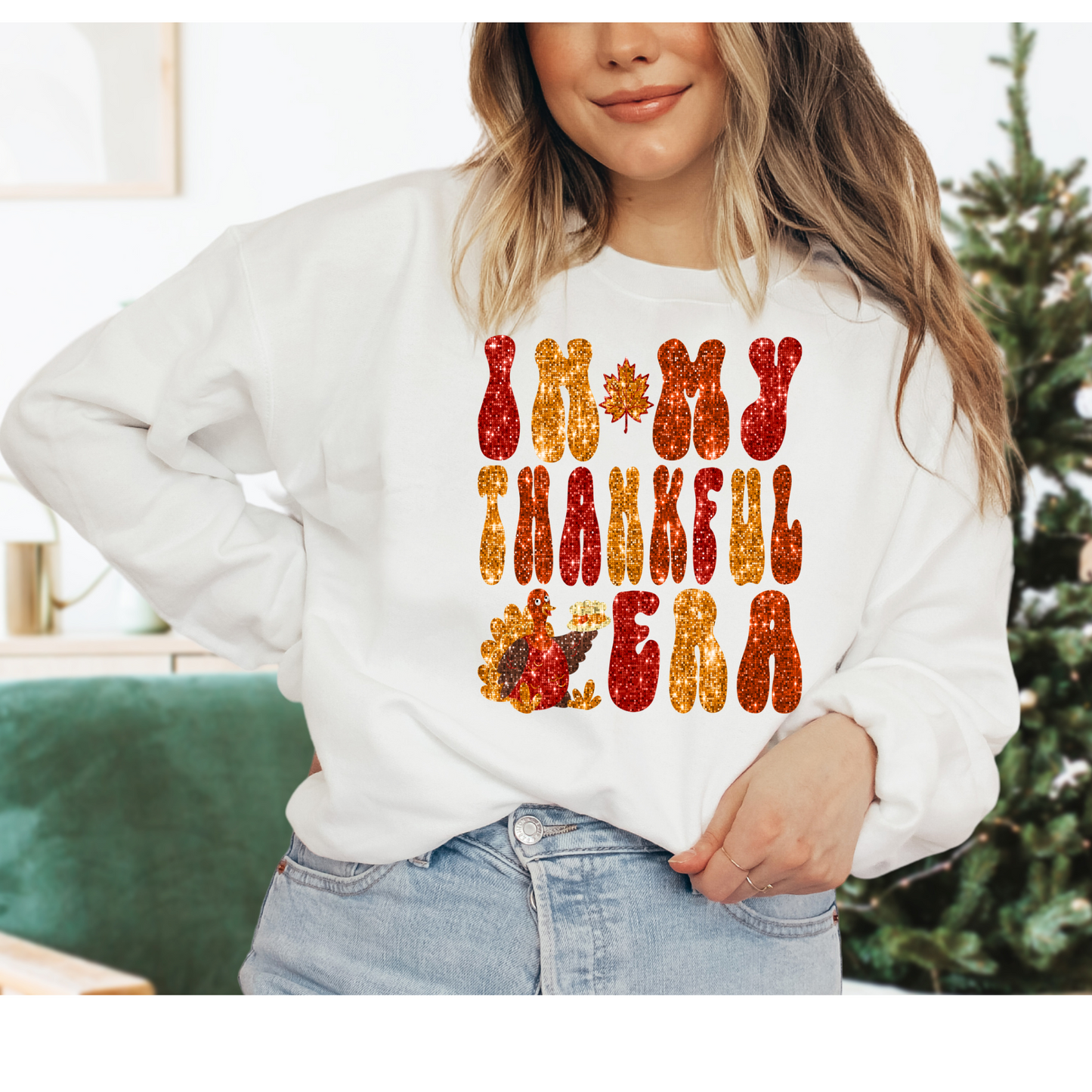 In my Thankful Era Faux Sequin DTF Transfer