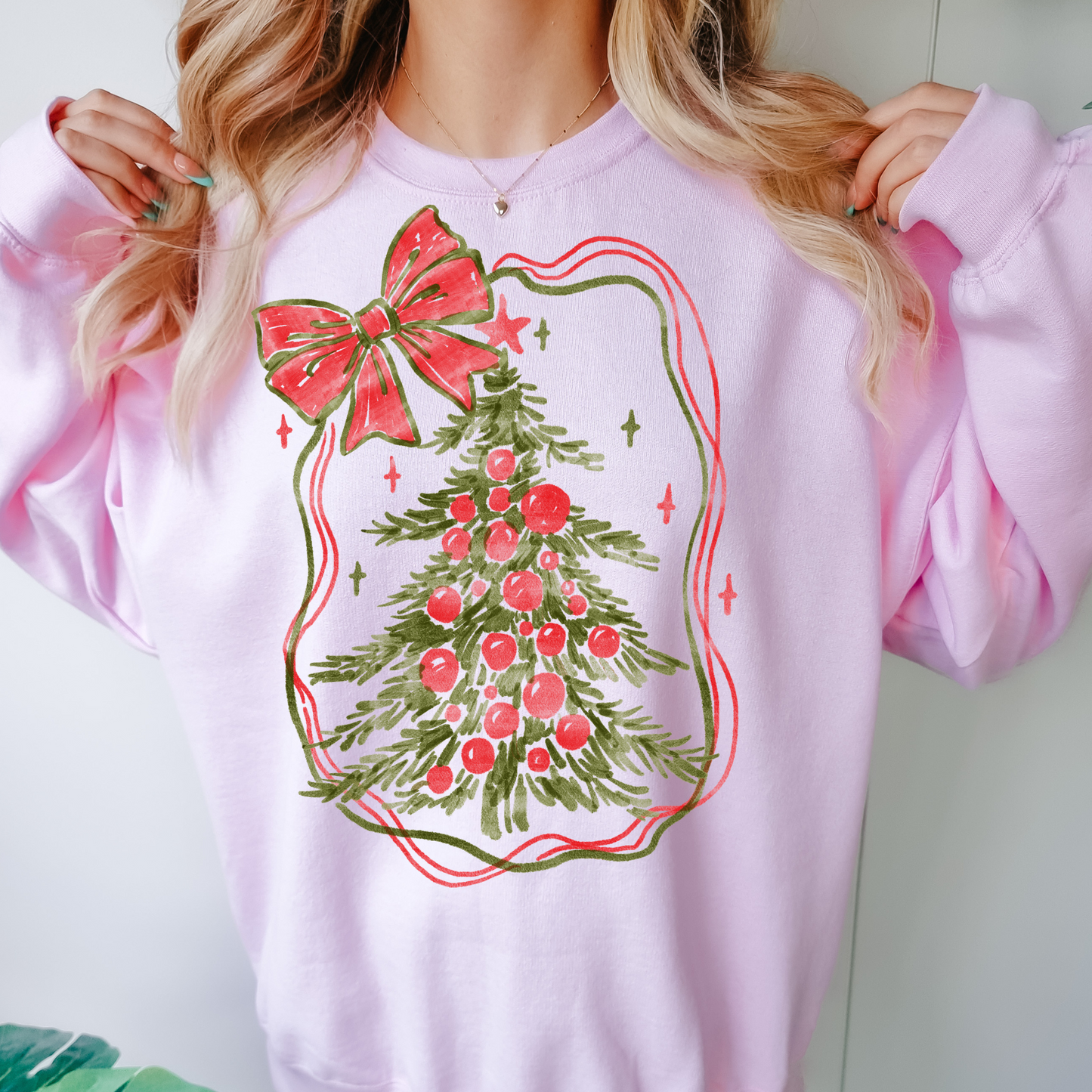 Whimsical Christmas Tree Clear Film Screen Print Transfer