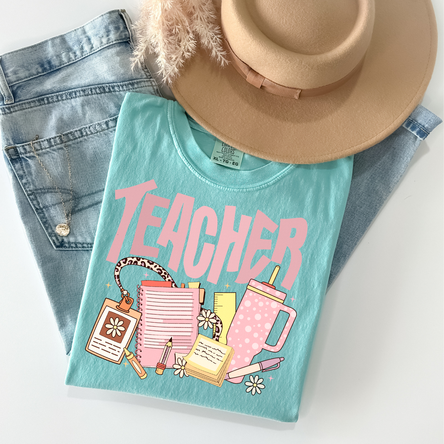 Light Pink Supplies Teacher DTF Transfer