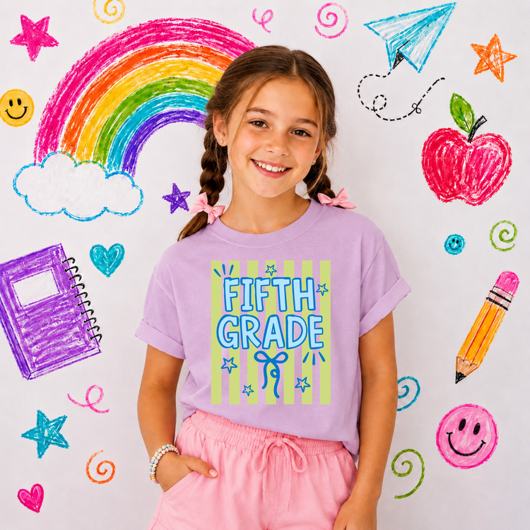 Fifth Grade Striped Back to School DTF Transfer