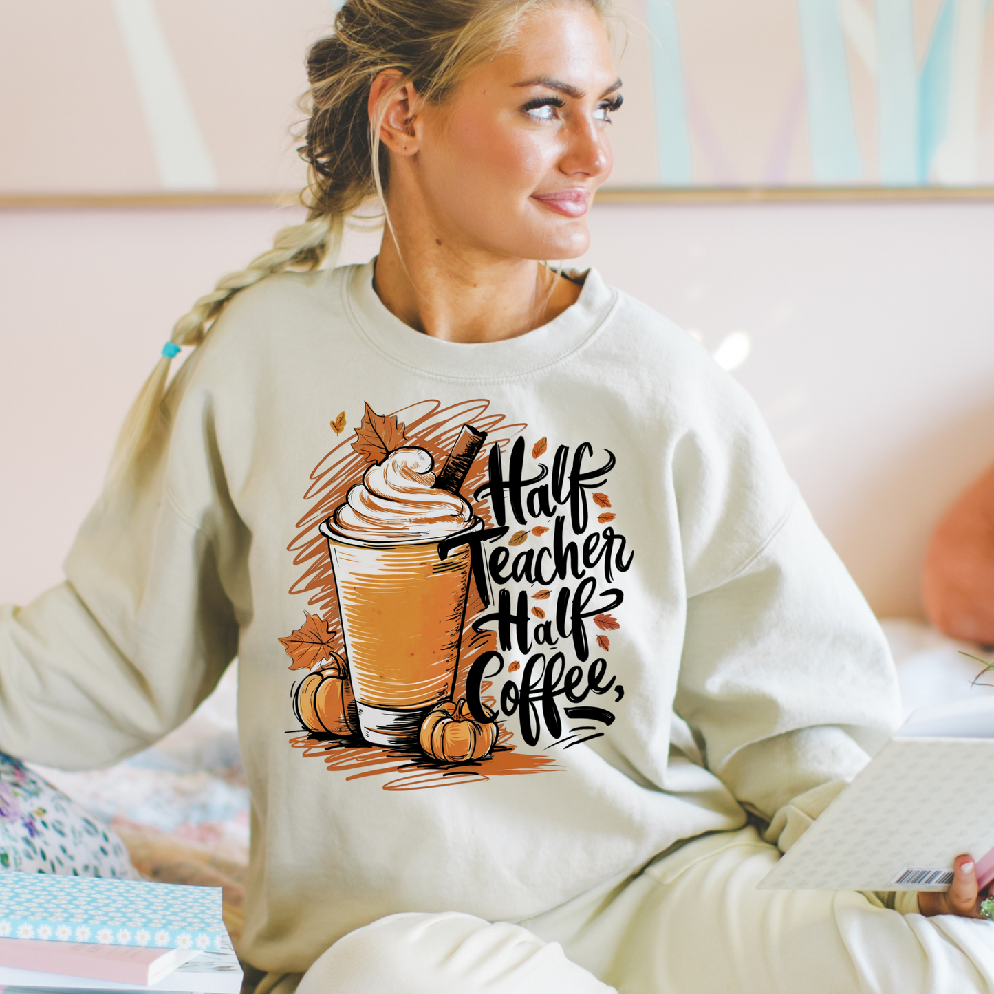 Half Teacher, Half Coffee DTF Transfer