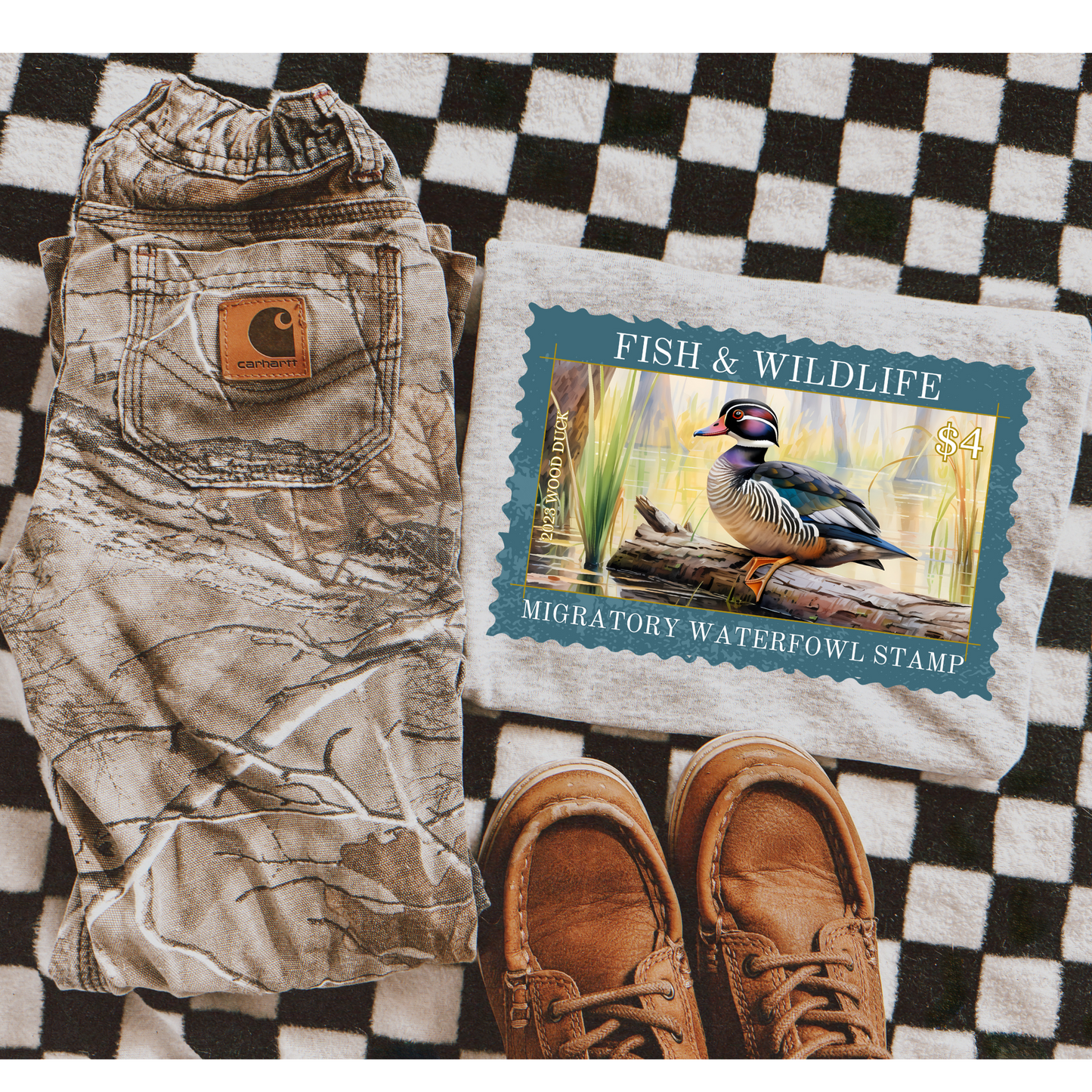 Fish & Wildlife Stamp Mallard Duck Hunting DTF Transfer