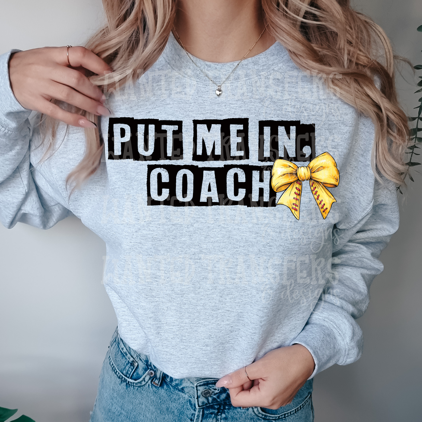 Put Me in Coach Softball Bow Exclusive Sublimation Transfer
