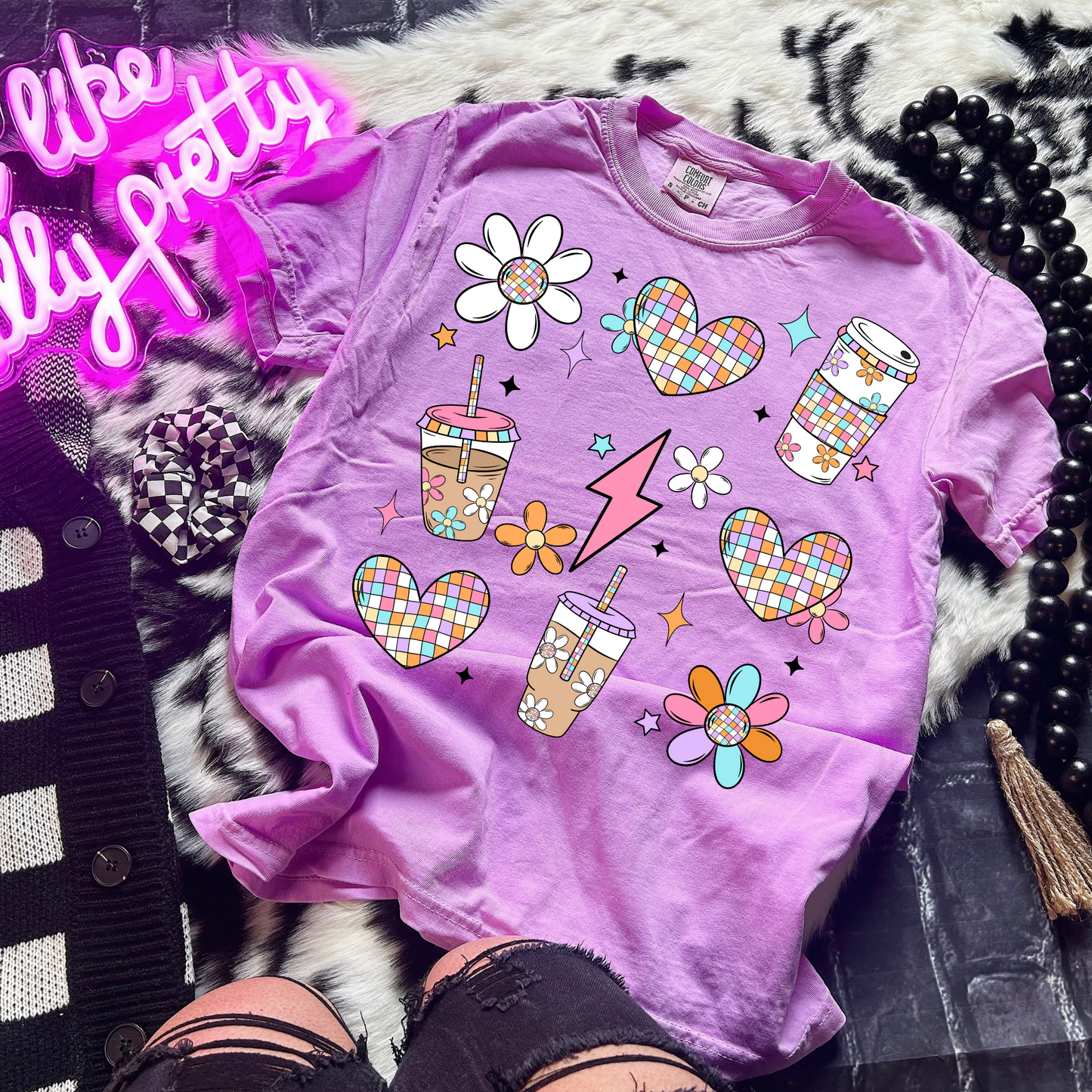 Retro Disco Coffee DTF Transfer