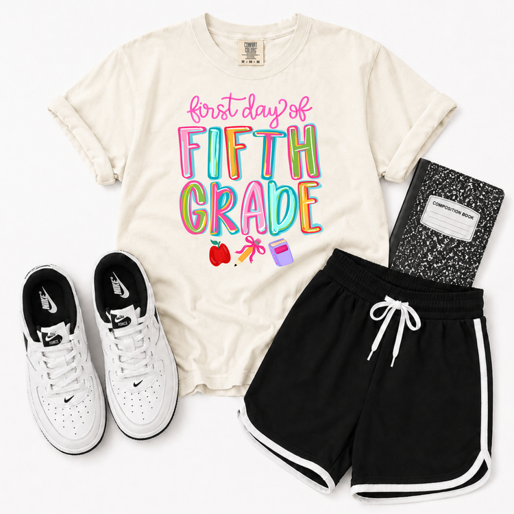 First Day of Fifth Grade Back to School DTF Transfer