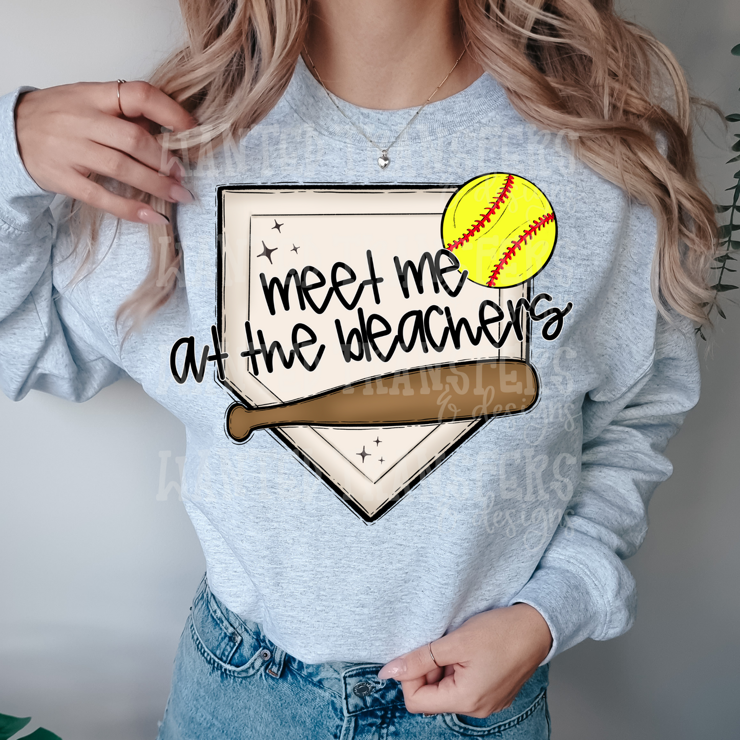Softball Meet Me at the Bleachers Plate Exclusive Sublimation Transfer