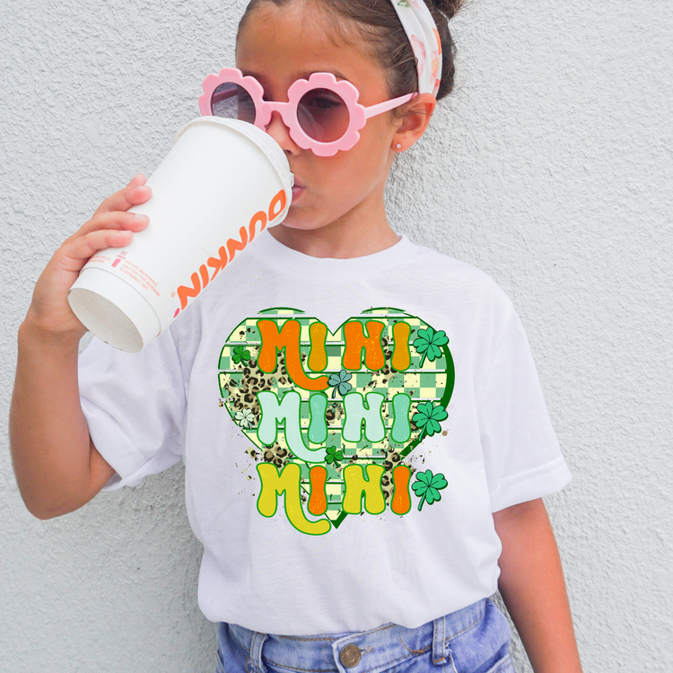 Green Checkered Heart Mini Saint Patrick's Day DTF Transfer