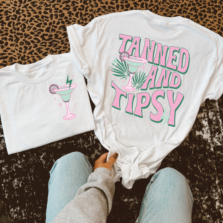 Tanned & Tipsy Front + Back Summer DTF Transfer