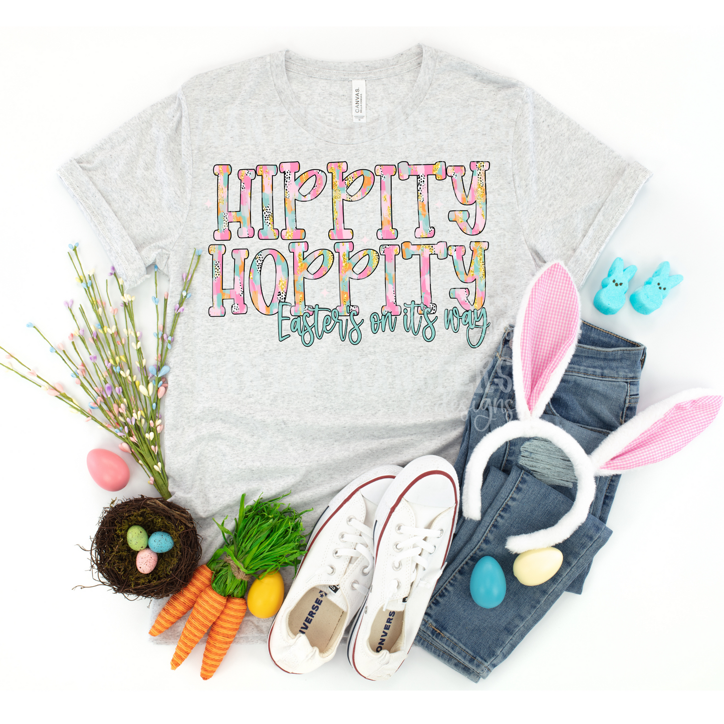 Hippity Hoppity Easter is on its Way Watercolor Exclusive Sublimation Transfer