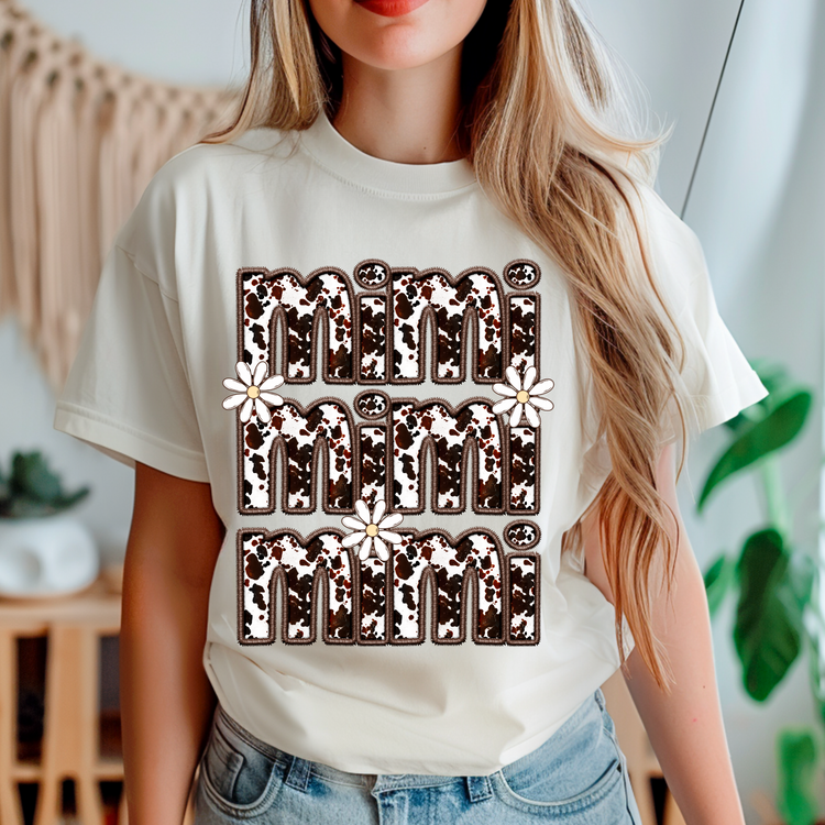 Mimi Cowhide Faux Embroidery DTF Transfer