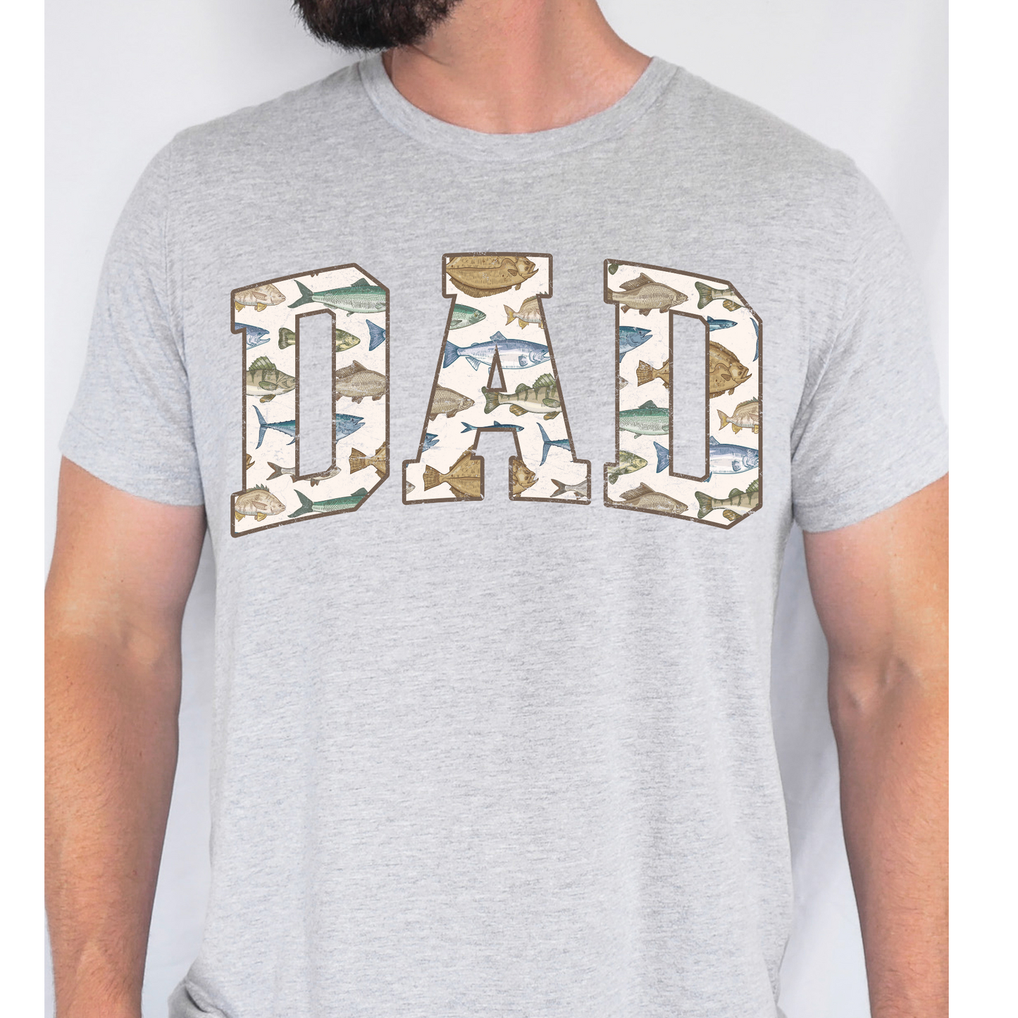 Dad Fishing Varsity DTF Transfer