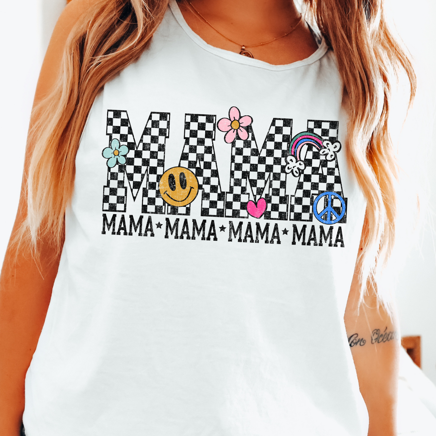 Checkered Mama Retro DTF Transfer