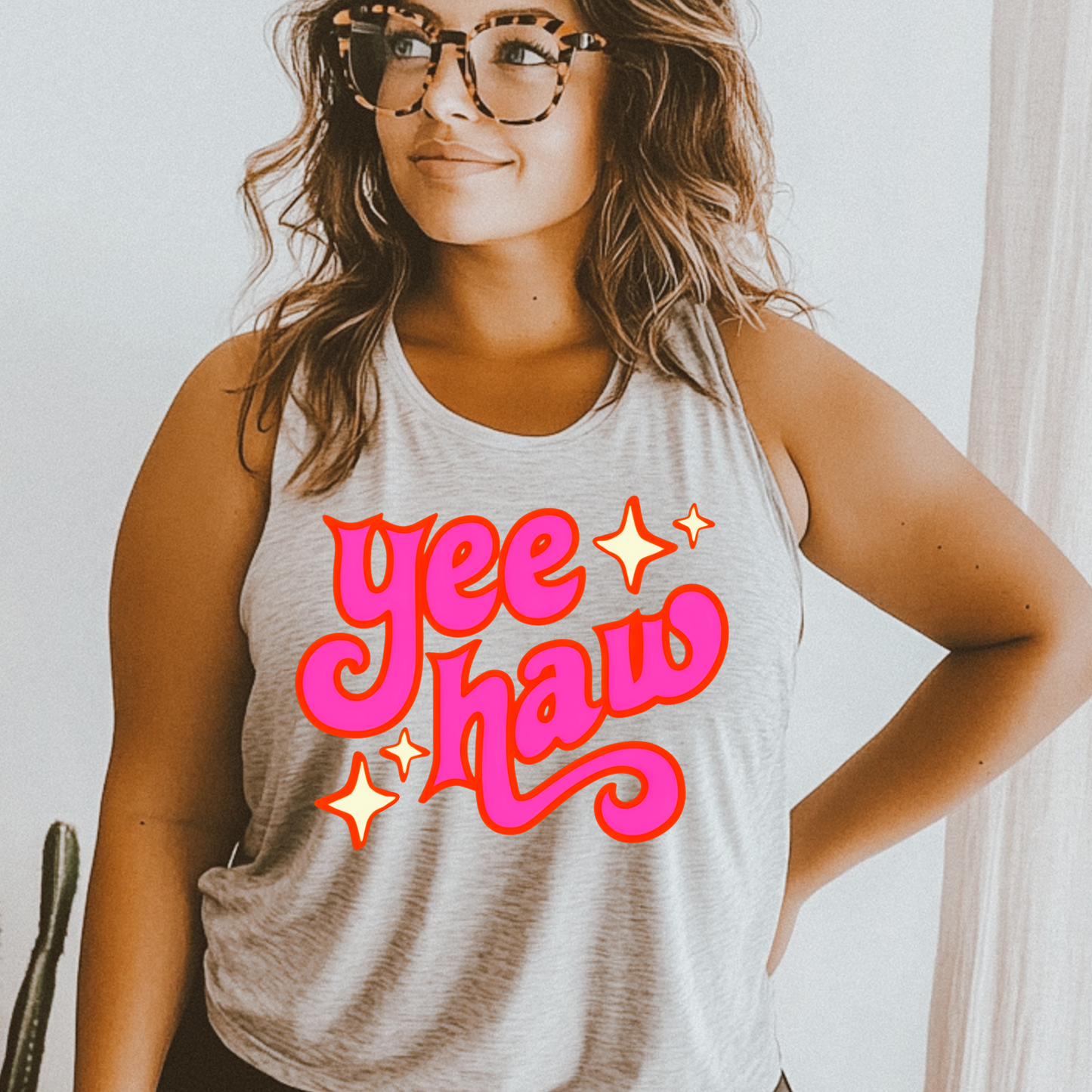 Yeehaw Neon Pink Western DTF Transfer