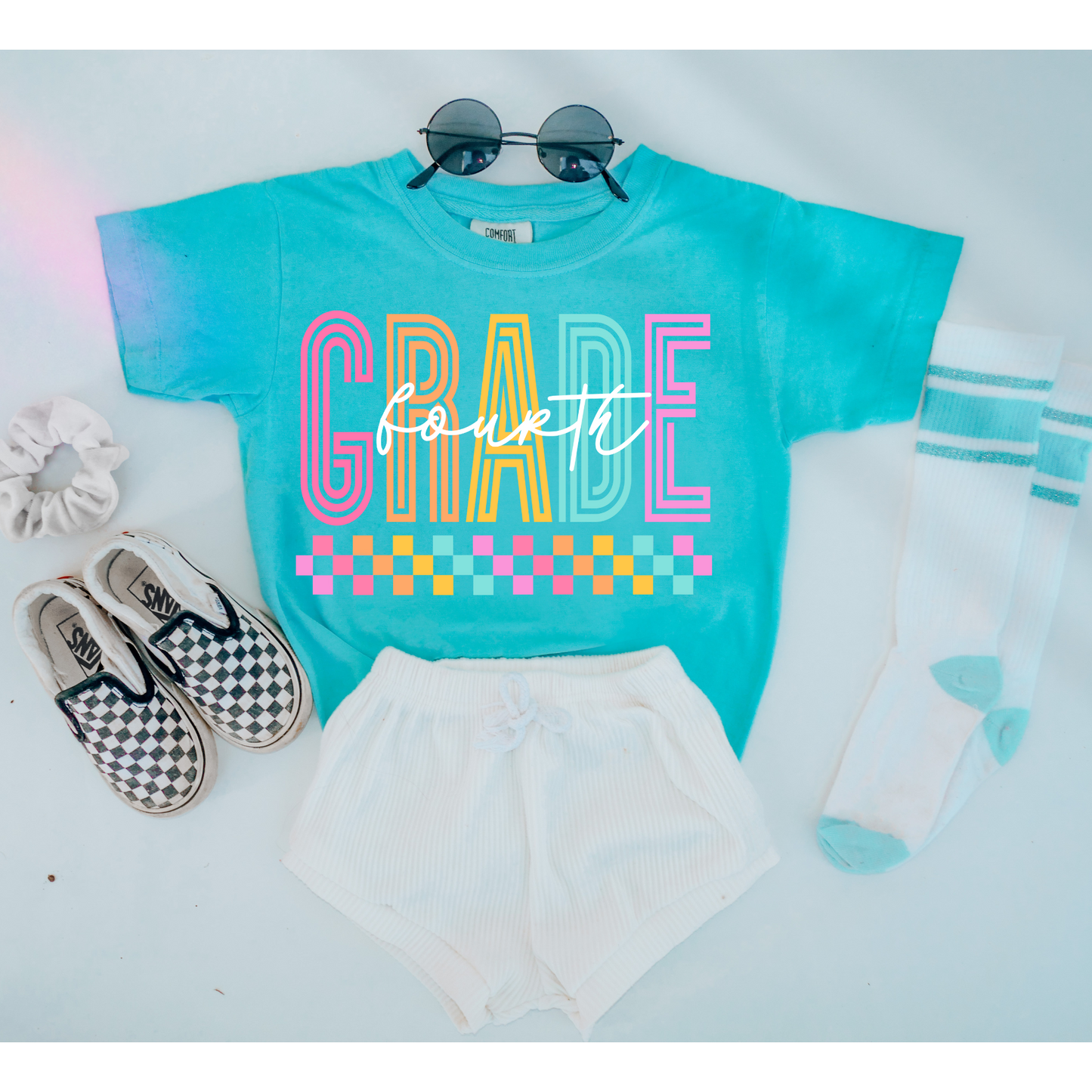 Fourth Grade Neon Lines Back to School DTF Transfer