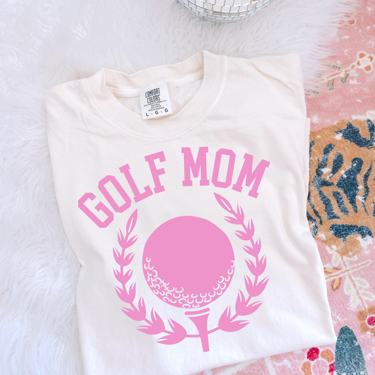 Trendy Pink Golf Mom DTF Transfer