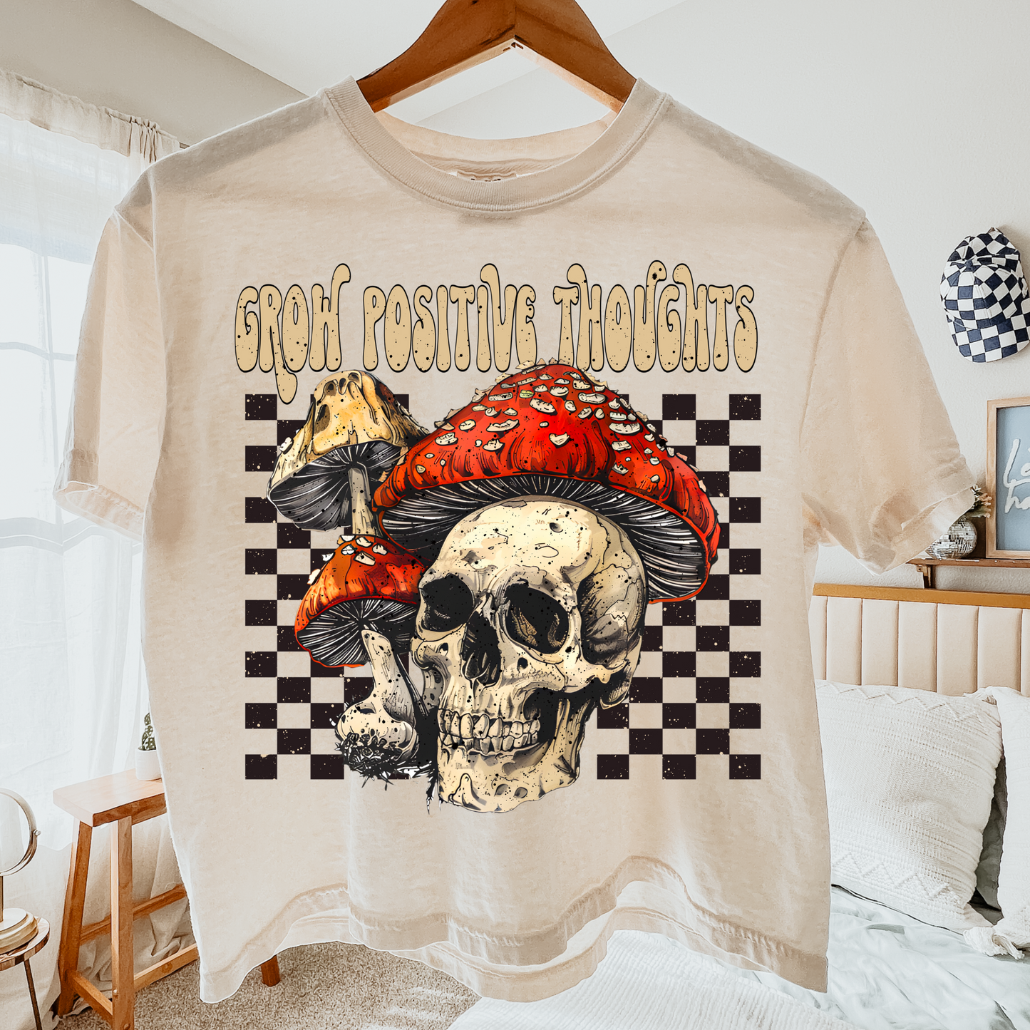 Grow Positive Thoughts Skelly Mushroom PNG Digital Download
