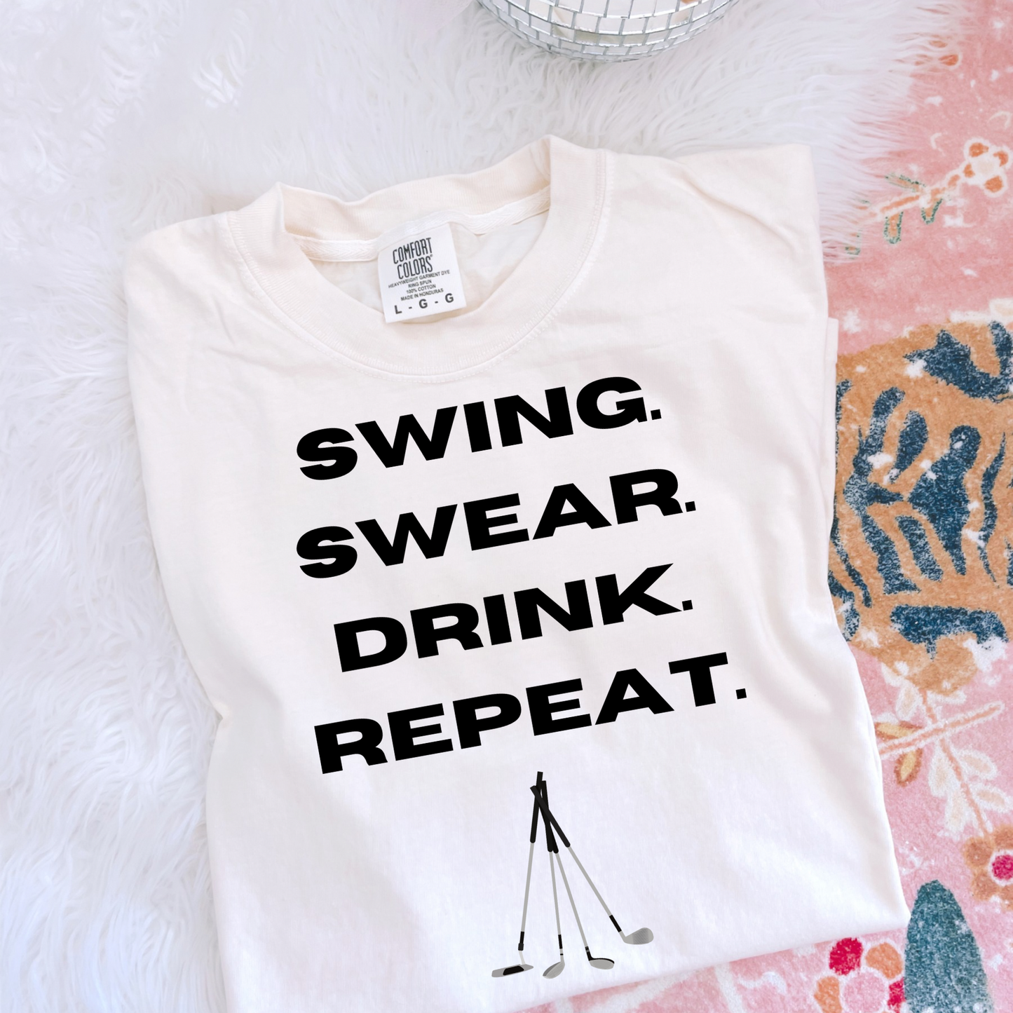 Swing, Swear, Drink, Repeat Golf DTF Transfer