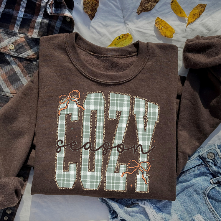 Cozy Season Fall Gingham DTF Transfer