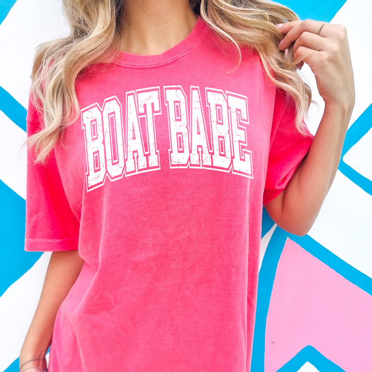 Boat Babe White Screen Print Transfer