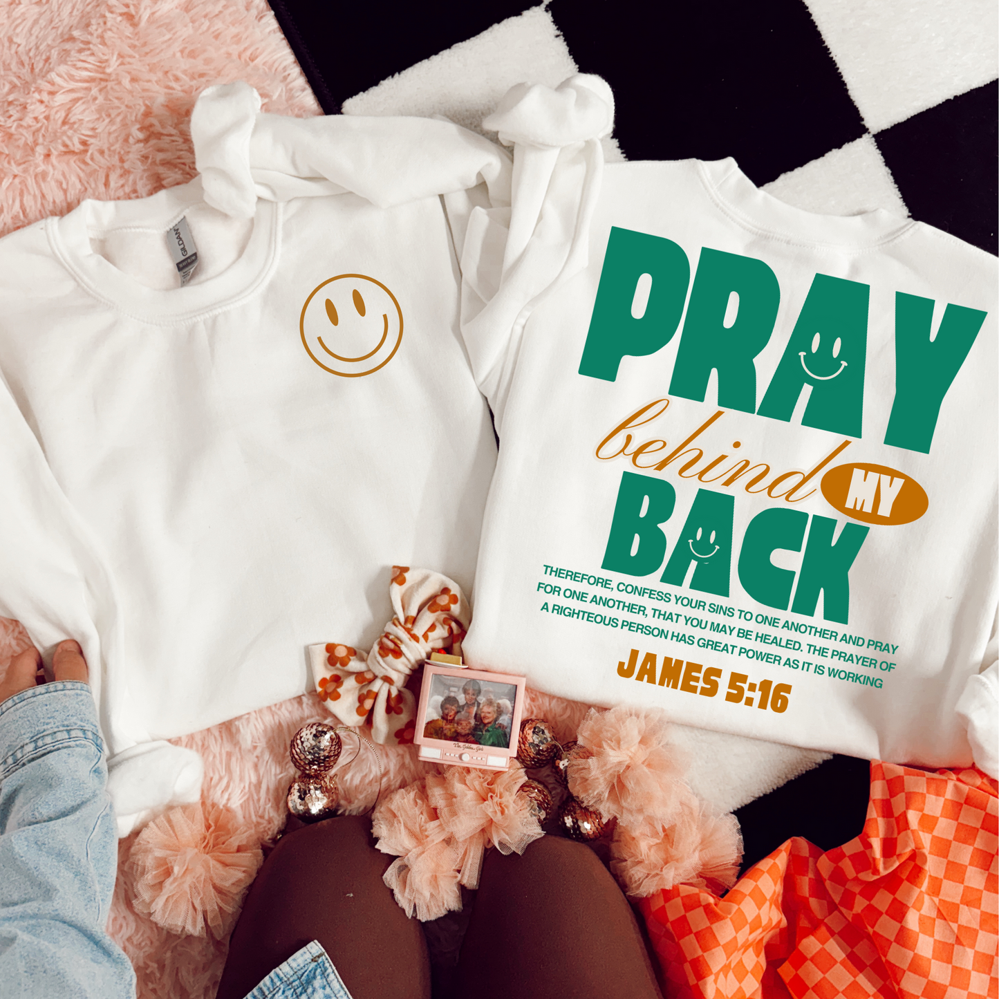 Pray Behind my Back Faith DTF Transfer (Includes Pocket + Full Back Transfer)