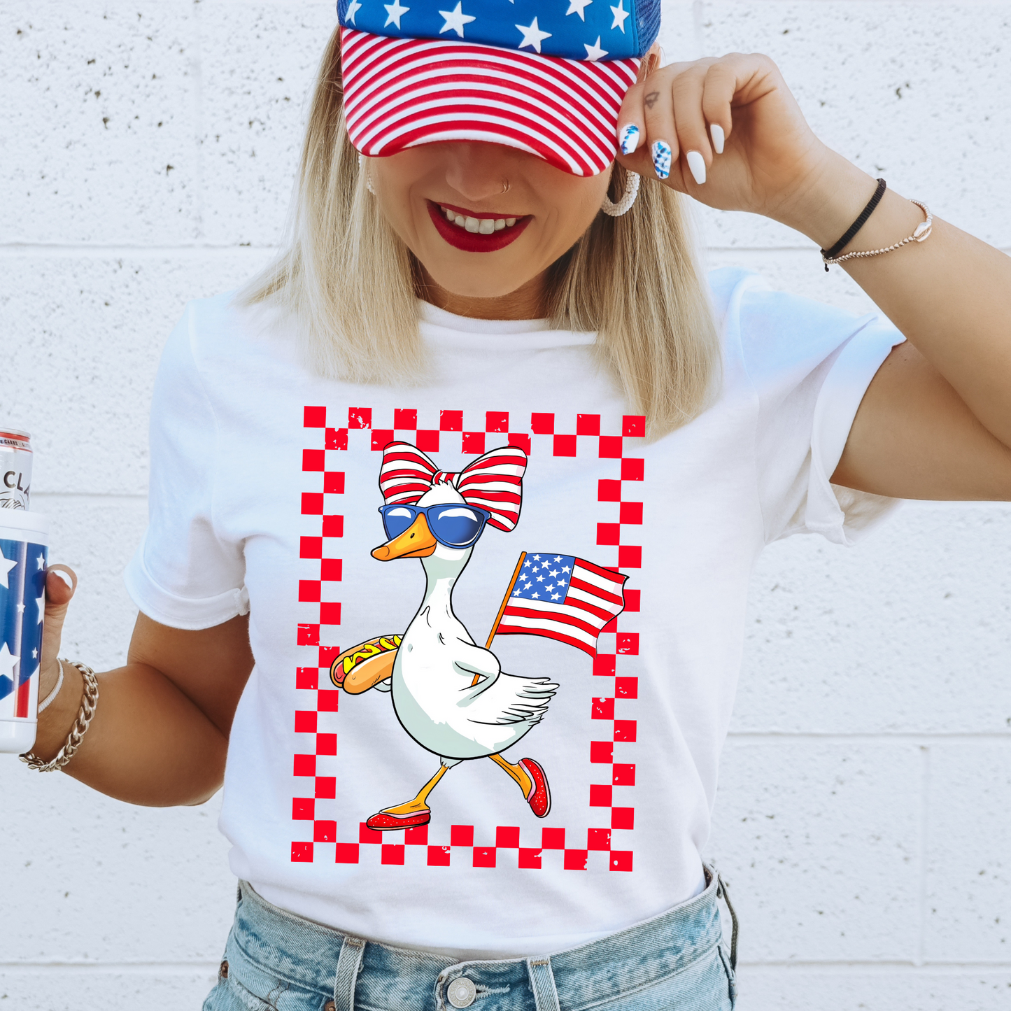 Patriotic Goose Red DTF Transfer