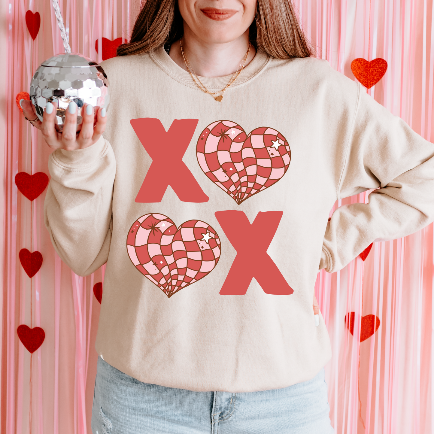 Disco Heart XOXO Valentine's DTF Transfer