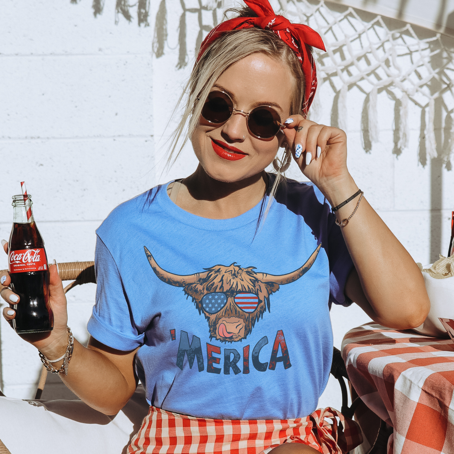 Highland Cow 'Merica 4th of July DTF Transfer