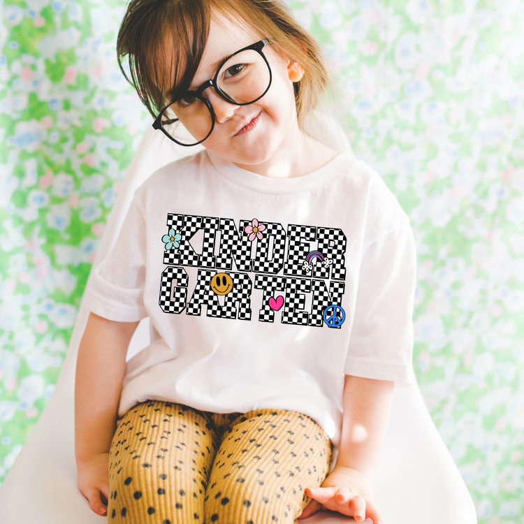 Retro Checkered Kindergarten Back to School DTF Transfer