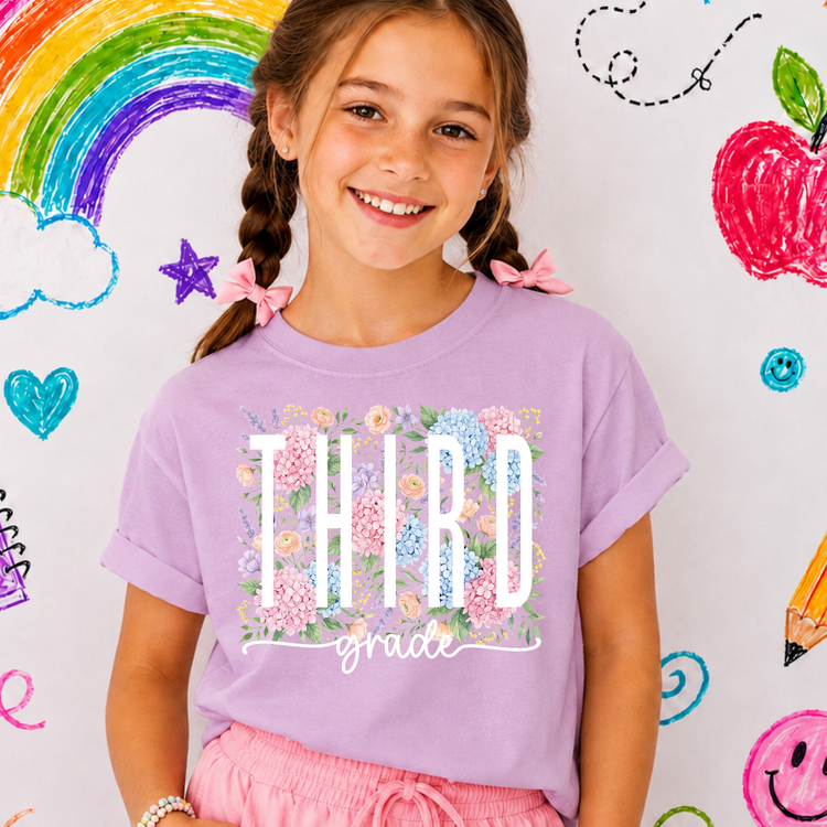Third Grade Floral Back to School DTF Transfer