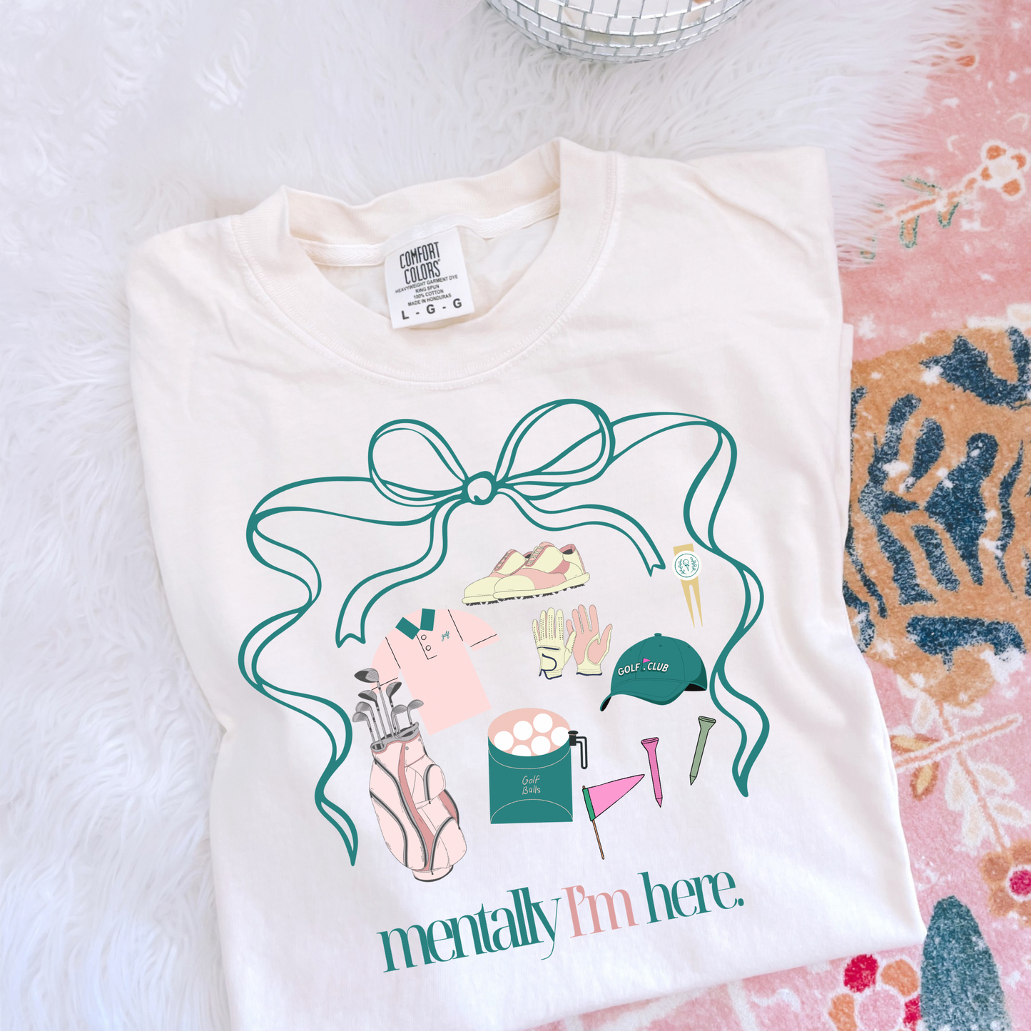 Mentally, I'm Here Preppy Golf DTF Transfer