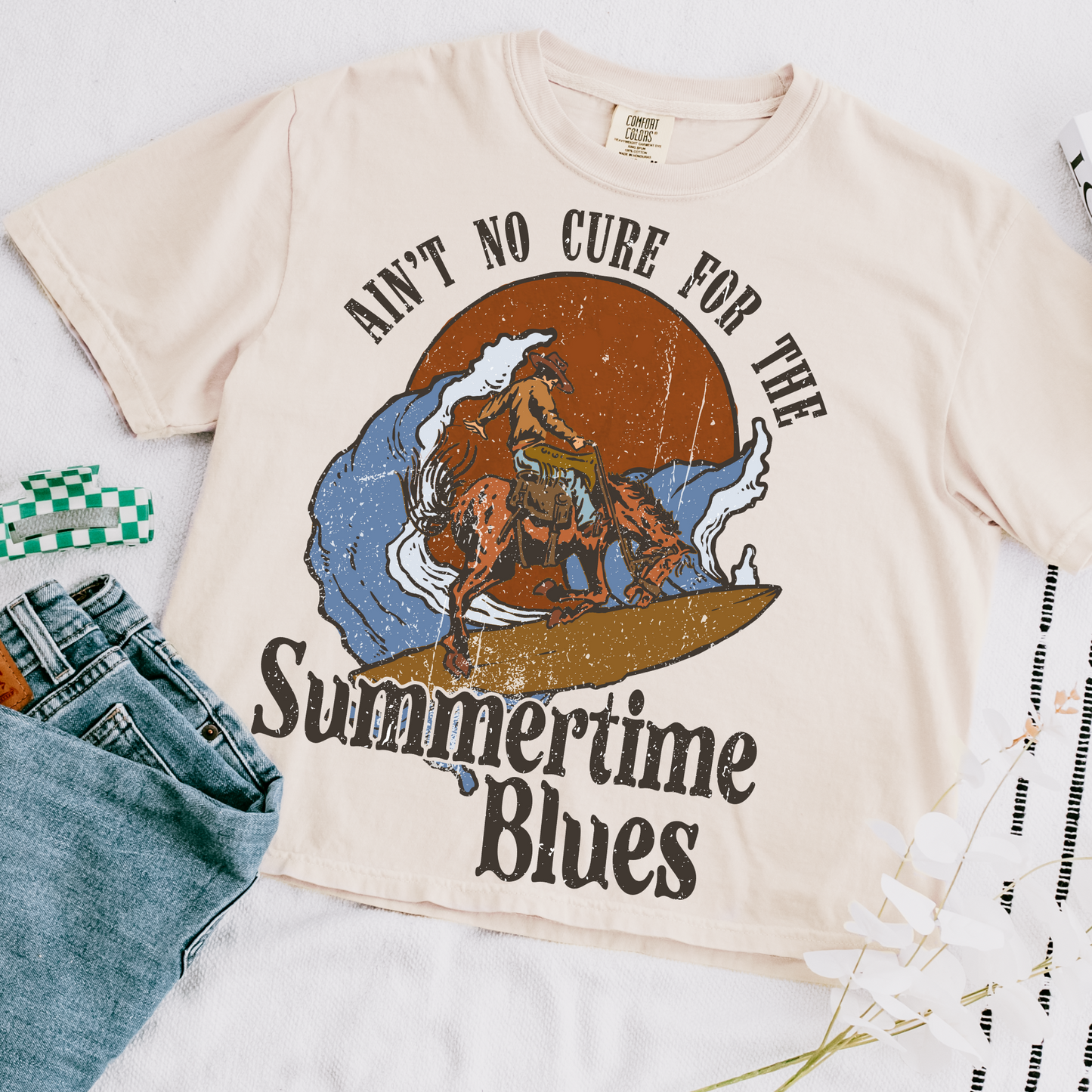 Ain't No Cure for the Summertime Blues Western DTF Transfer